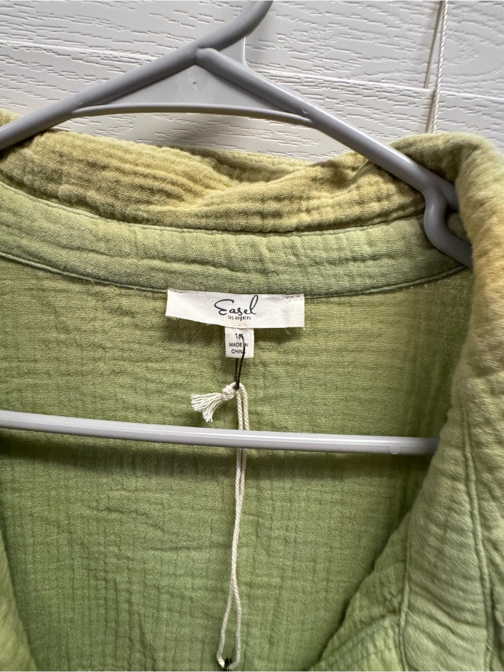 easel Light Olive Green Quilted Jacket